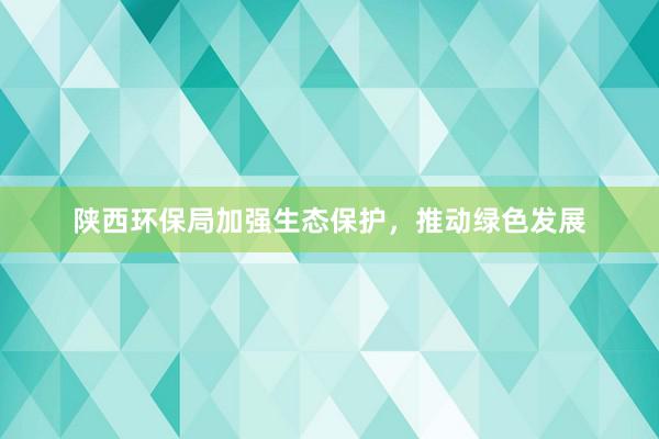 陕西环保局加强生态保护，推动绿色发展